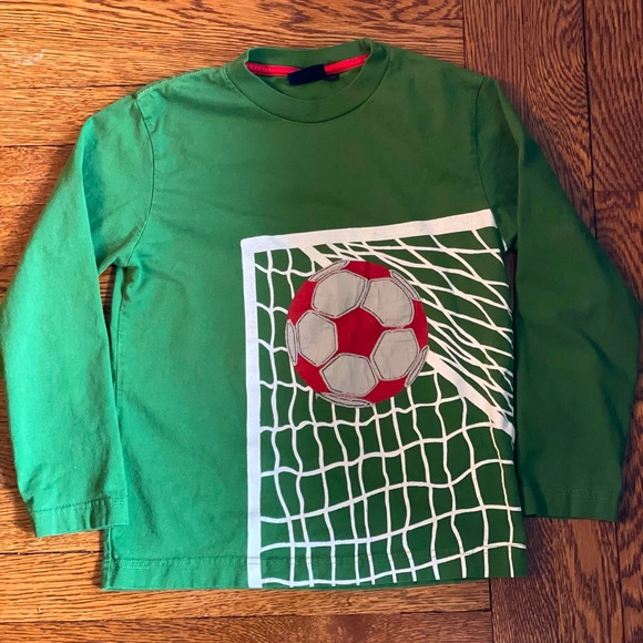 Mini Boden Other - Mini Boden Long Sleeve Green Soccer Tee Shirt Size 7-8 Years